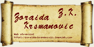 Zoraida Krsmanović vizit kartica